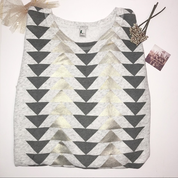 J. Crew Tops - J. Crew Gold & Gray Top Size M